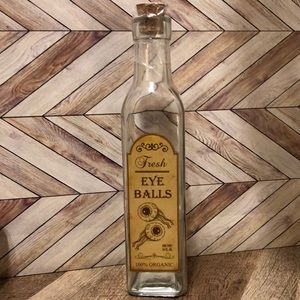 Creepy Witch Potion “Fresh Eye Balls” Glass Bottle Decoration Accent Piece